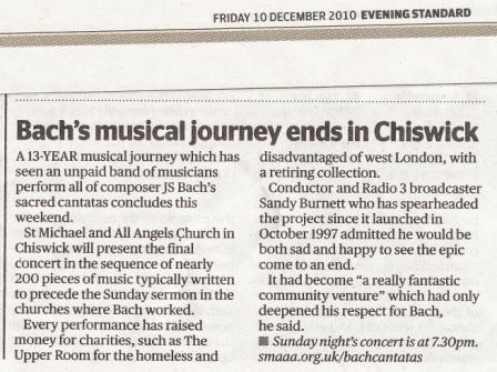 Bach Cantatas - Evening Standard