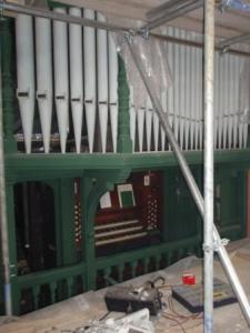 The organ - seen during the Church's repainting
