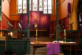 Good Friday, with stripped altar