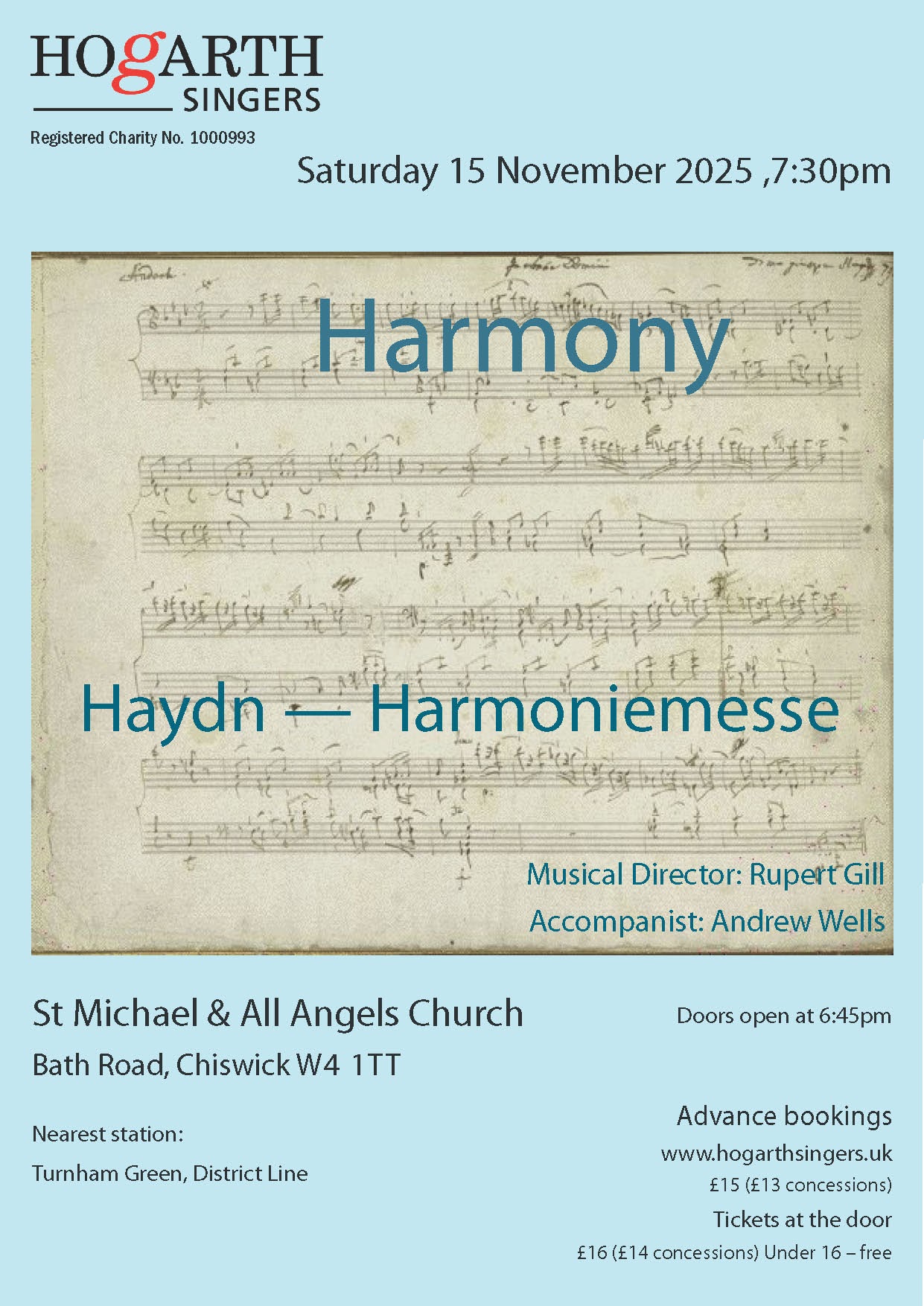 Hogarth Singers Autumn Concert